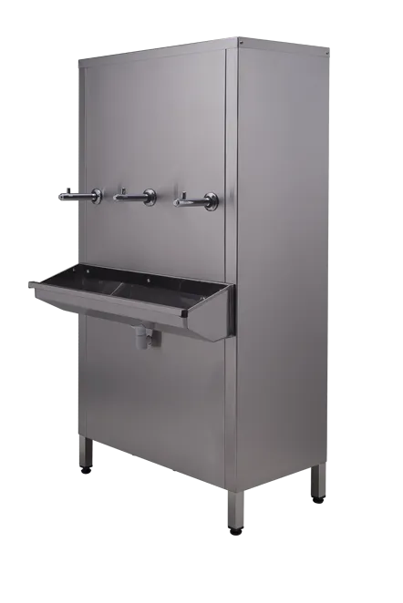Bebedouro industrial vertical de 100 litros em aço inox